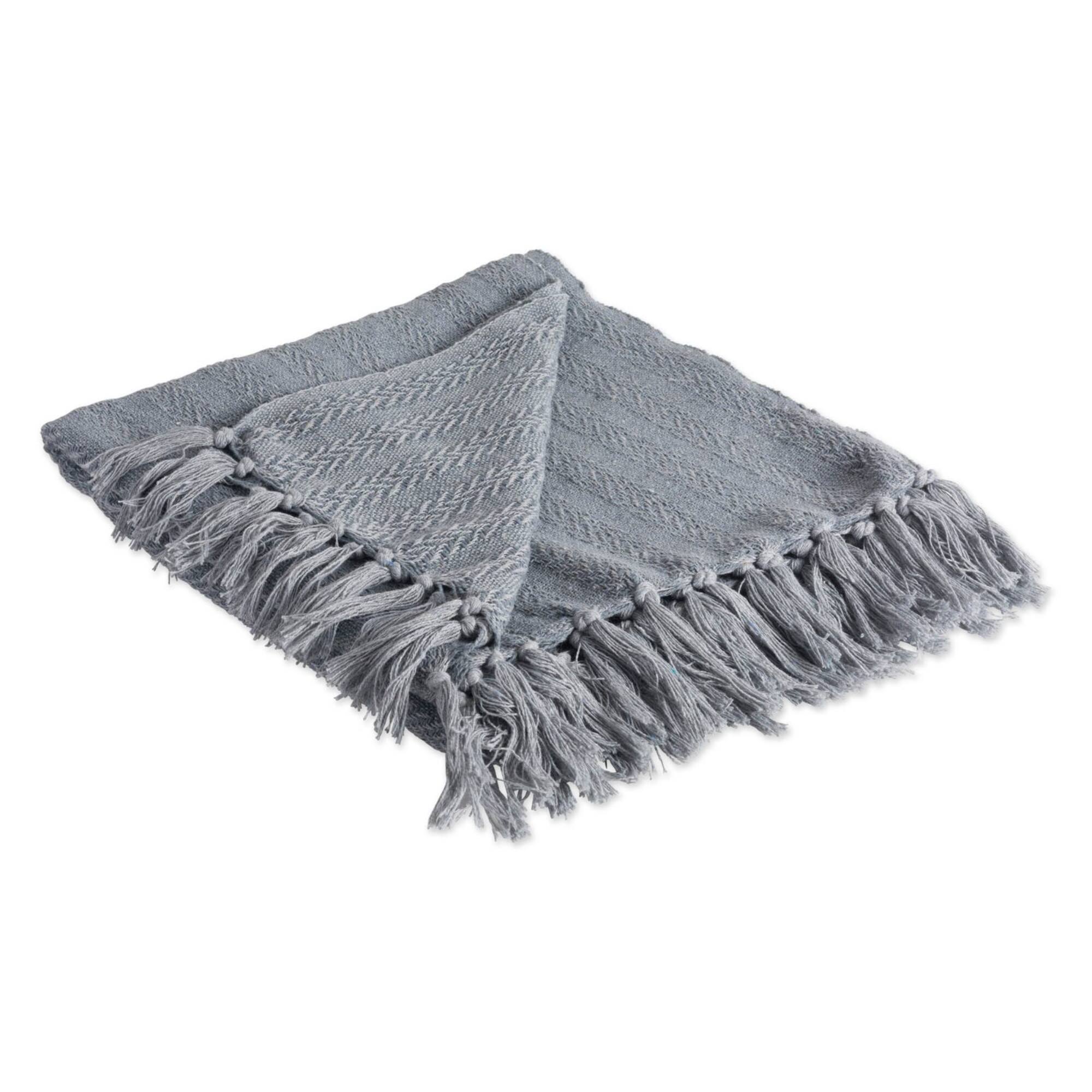 DII® Cool Gray Solid Textured Throw